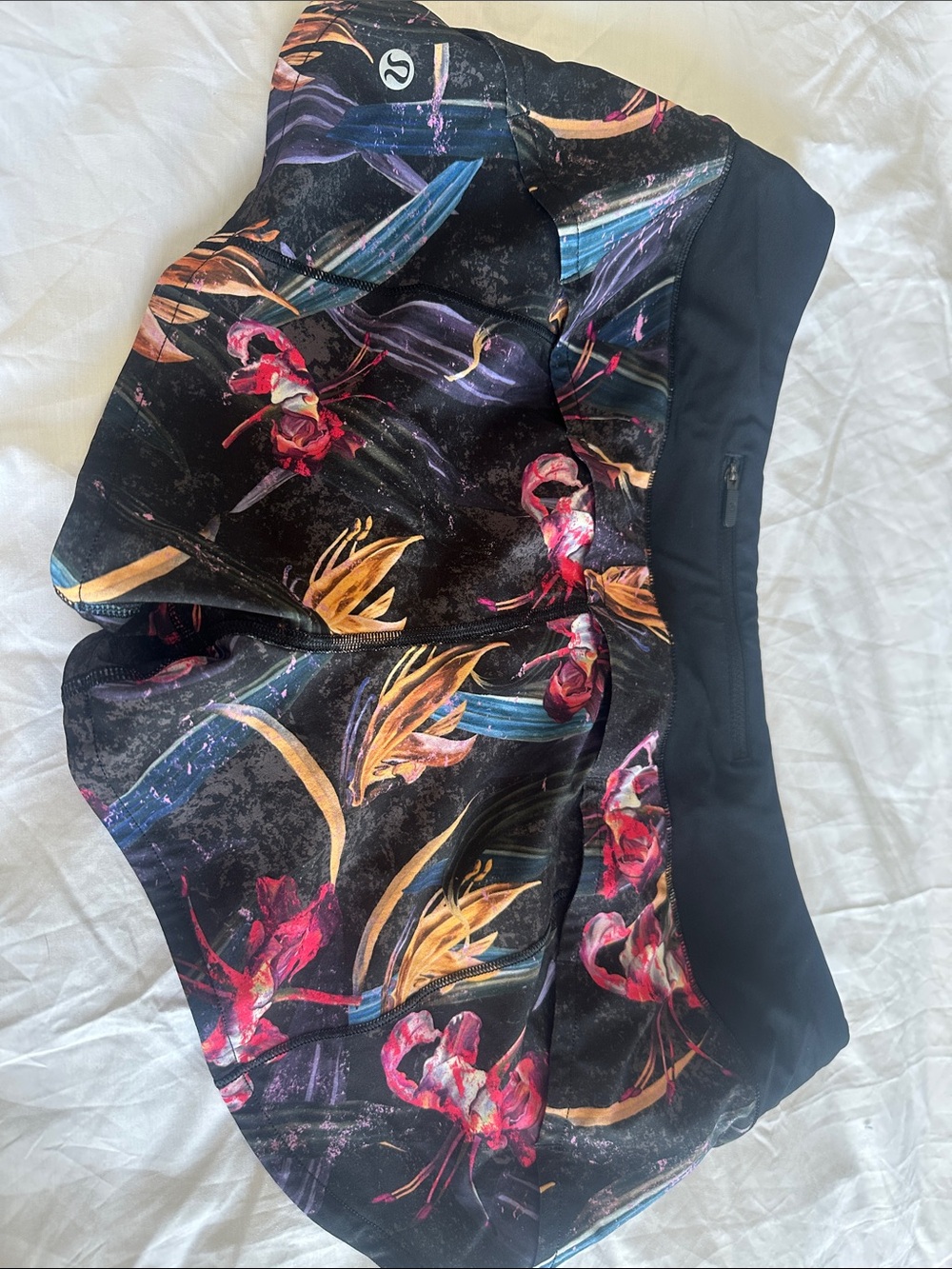 lululemon athletica Black Floral Athletic Shorts